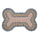 Kayley Dog Bone Braided Waterproof Rug Mat – Small – Bone Shape Pet Rug – Navy, Dusty Rose