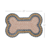 Kayley Dog Bone Braided Waterproof Rug Mat – Medium 15x23 – Indoor Outdoor Pet Bowl Mat