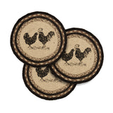 Farmstead Charcoal Poultry Braided 8" Trivet Set of 3