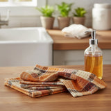 Rustic Fall Porch Plaid Dishcloth Set of 3