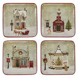 Vintage Village Salad Plates Set of 4