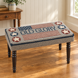 Old Glory Hooked Bench in a farmhouse entryway
