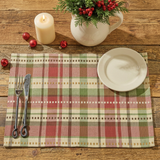 One Applefield placemat in a Christmas table setting