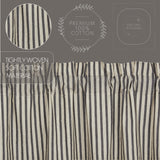 Ashlynn Ticking Stripe Long Prairie Curtains-Lange General Store