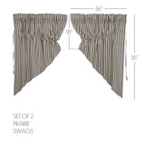 Ashlynn Ticking Stripe Prairie Swag Curtains