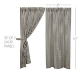 Ashlynn Ticking Stripe Short Panel Curtains-Lange General Store