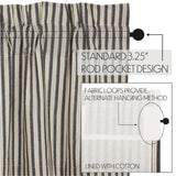 Ashlynn Ticking Stripe Short Prairie Curtains-Lange General Store