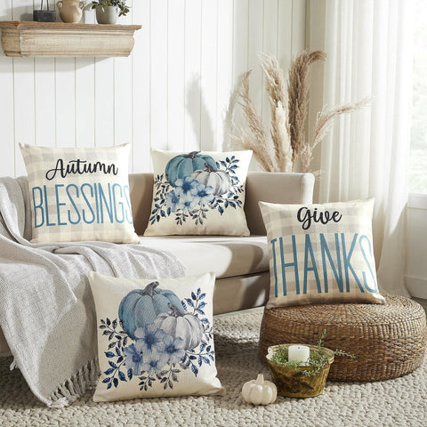 Autumn Blessings Pillow Cover Set of 4