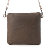 Azure Artistry Leather Shoulder Bag