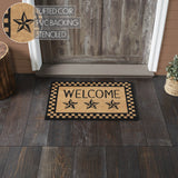 Barn Star Black Check Welcome Door Mats-Lange General Store