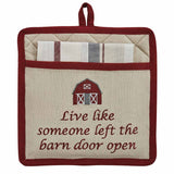 Barnwood Barn Door Open Pot Holder Set-Lange General Store