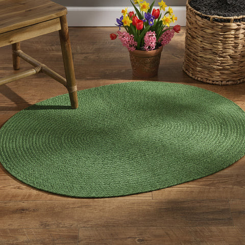 Basil Green Braided Rug-Lange General Store