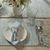 Basketweave Barely Blue Table Runners-Lange General Store