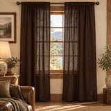 Baxter Burlap Chocolate Panel Curtains