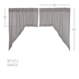 Baxter Burlap Dove Grey Swag Curtains