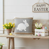 Baxter Burlap Grey Bunny Pillow-Lange General Store