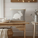 Baxter Burlap Grey Bunny Pillow-Lange General Store