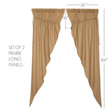 Baxter Burlap Natural Long Prairie Curtains-Lange General Store