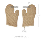 Burlap Natural Oven Mitt Set of 2-Lange General Store