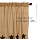 Baxter Burlap Natural with Black Stars Panel Curtains-Lange General Store