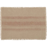 Vintage Burlap Red Stripe Placemats - Set of 6-Lange General Store