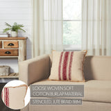 Vintage Red Burlap Stripe Pillow-Lange General Store