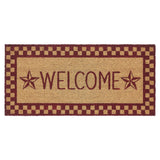 Barn Star Burgundy Check Door Mats-Lange General Store
