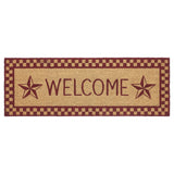Barn Star Burgundy Check Door Mats-Lange General Store