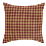 Burgundy Check Fabric Pillow-Lange General Store