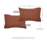 Bedford Burgundy Check Pillow Cases Set