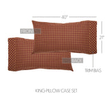 Bedford Burgundy Check Pillow Cases Set