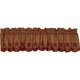 Burgundy Star Layered Lined Valance-Lange General Store
