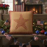 Bedford Burgundy Star Quilted Pillow 16"-Lange General Store