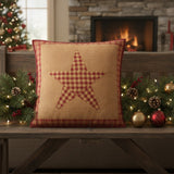 Bedford Burgundy Star Quilted Pillow 16"-Lange General Store