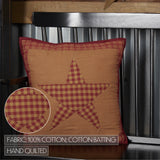 Bedford Burgundy Star Quilted Pillow 16"-Lange General Store