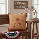 Bedford Burgundy Star Quilted Pillow 16"-Lange General Store