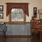 Burgundy Star Swag Curtains-Lange General Store