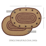 Bedford Burgundy Tan Star Braided Rug Collection-Lange General Store