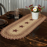 Burgundy Tan Star Table Runner-Lange General Store
