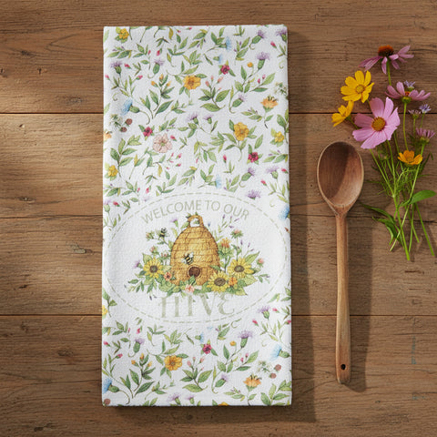 Bee Floral Hive Terry Towel-Lange General Store