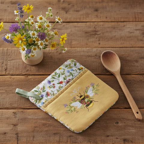 Bee Floral Pot Holder-Lange General Store