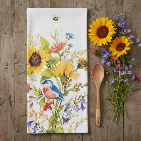 Bee Floral Terry Towel-Lange General Store
