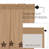 Bingley Star Applique Star Panel Curtains-Lange General Store
