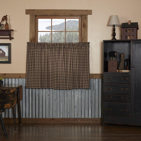 Bingham Star Plaid Tier Curtains 36"-Lange General Store