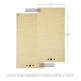 Black Stars Creme Towels & Washcloths-Lange General Store