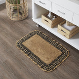 Black Check Burlap Natural Bath Mat - Lange General Store