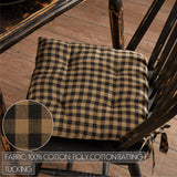 Black and Tan Check Chair Pad-Lange General Store