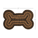 Blackstone Farm Dog Bone Braided Waterproof Rug Mat – Medium 15x23 – Indoor Outdoor Pet Bowl Mat