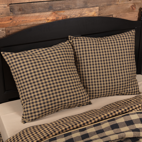 Black Check Euro Sham-Lange General Store