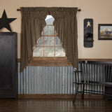 Black Check Prairie Curtains-Lange General Store